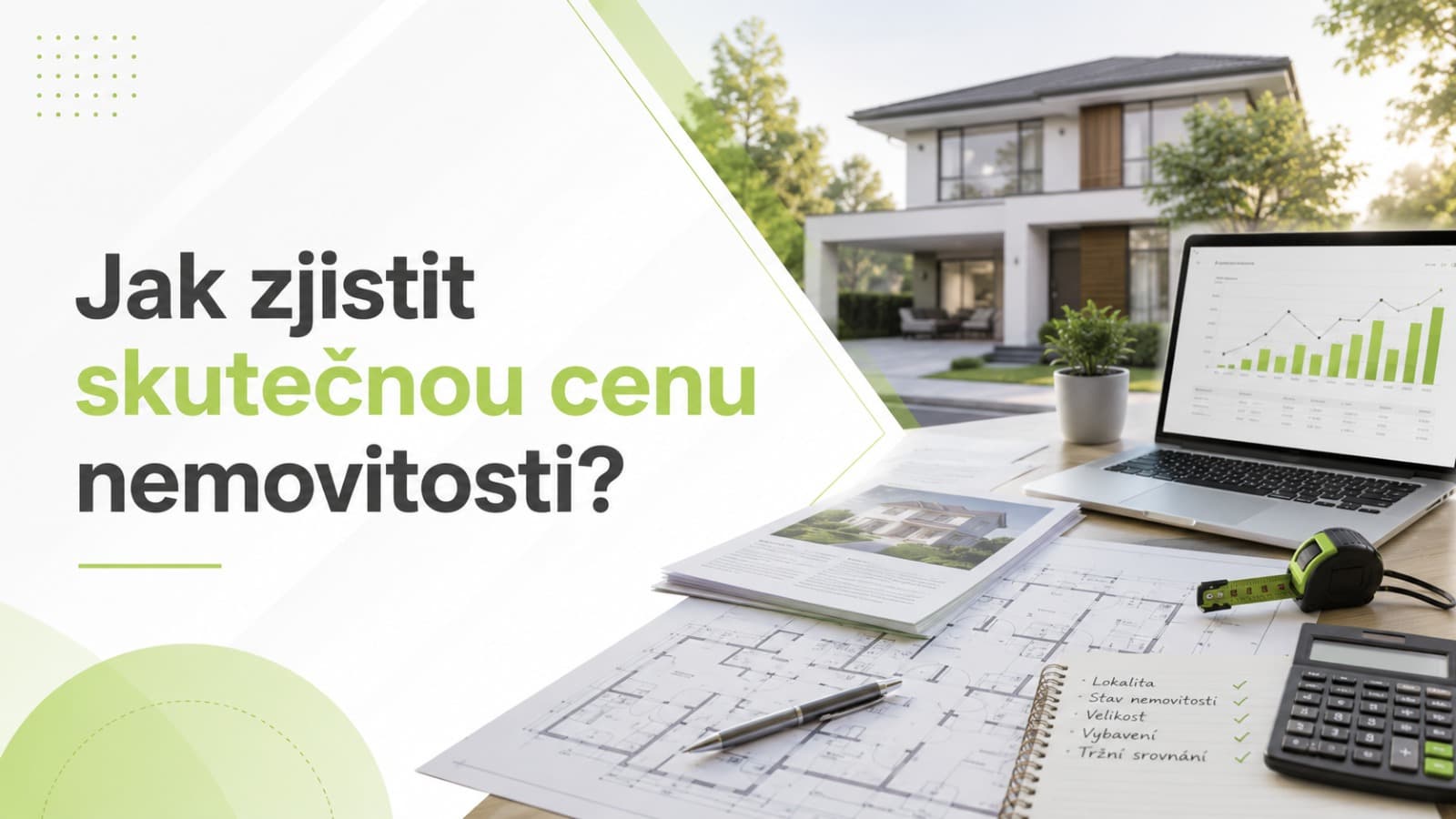 Jak zjistit skutečnou cenu nemovitosti — dům, půdorysy, kalkulačka a graf vývoje cen